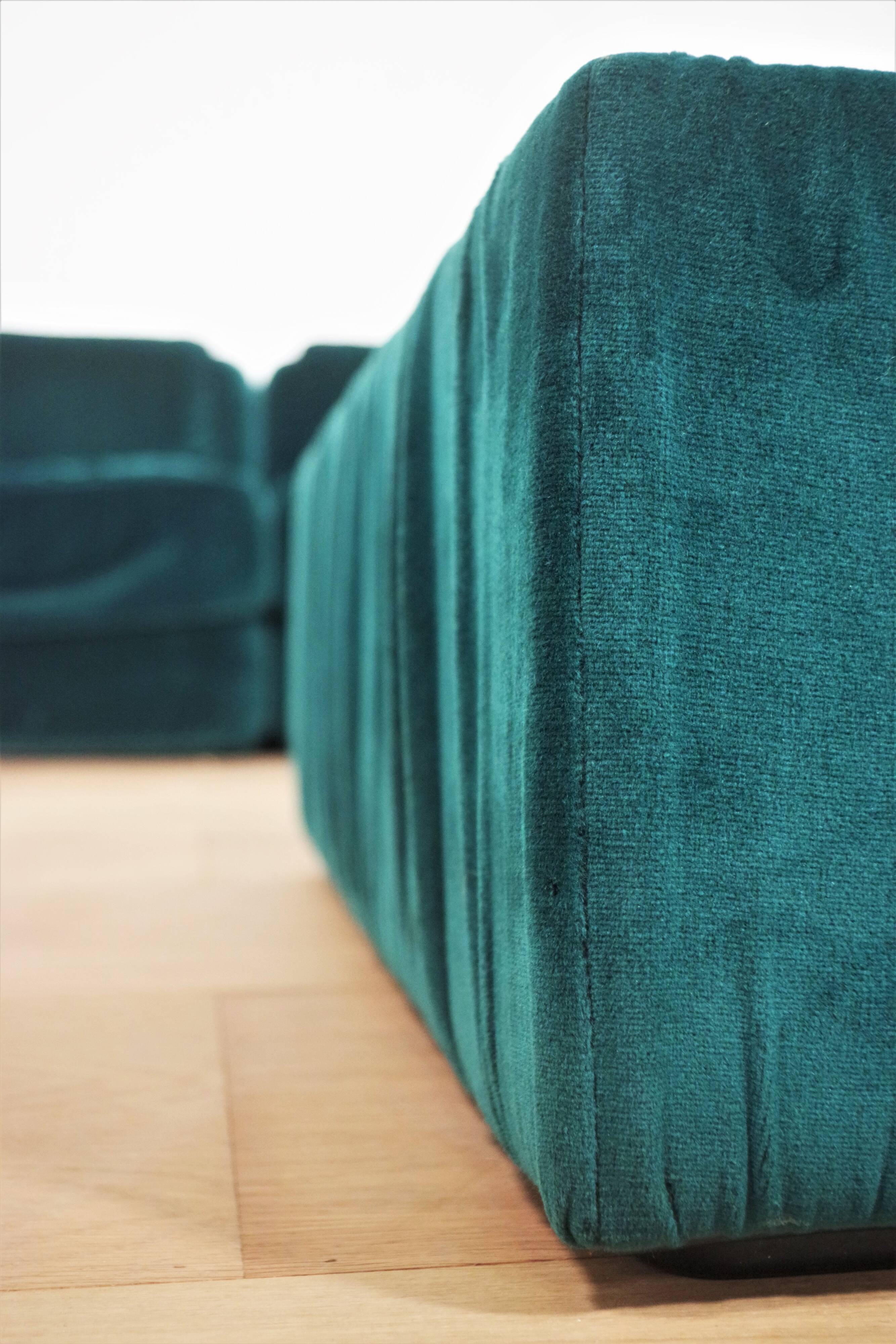 Fauteuils en Chenille de Seven Salotti, 1970s, Set de 5