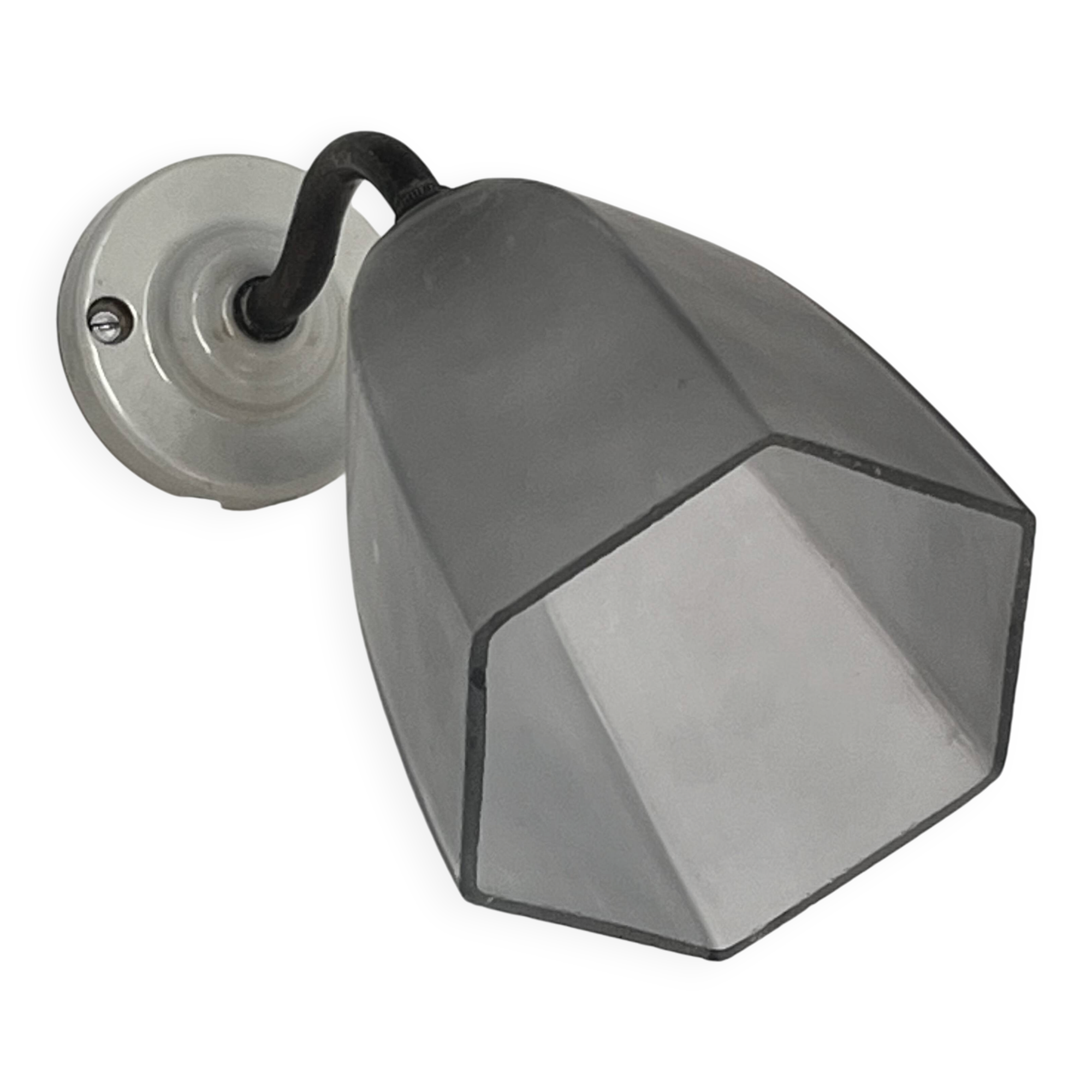 Swan neck wall light on porcelain base