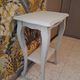 Console in gray painted wood with a lower tray
