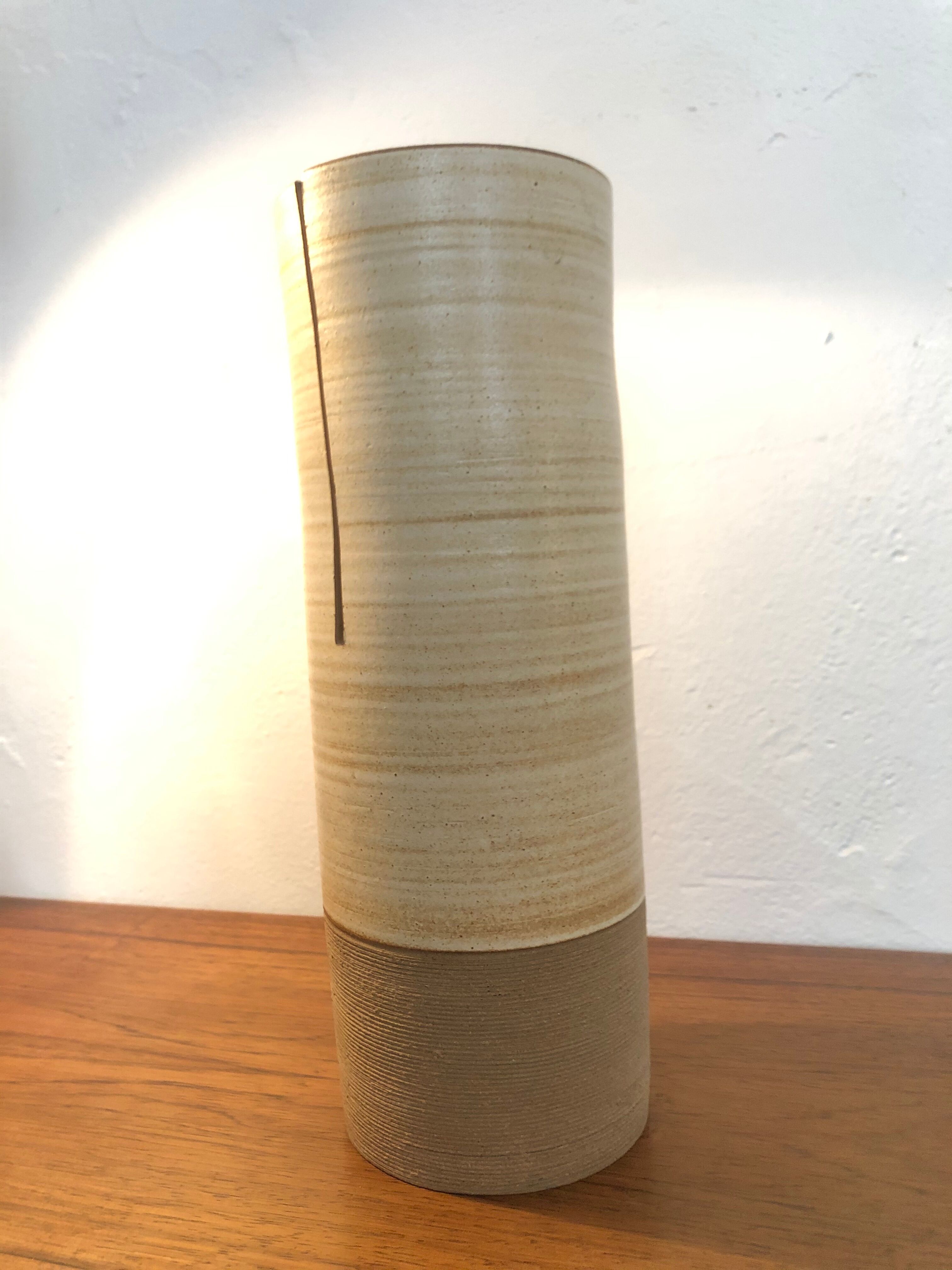 Sandstone roll vase, 80s