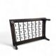 French brutalist coffee table, forged wrought iron, shepherd with dog and his herd, 1970s, transparent glass top