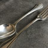 Case with cutlery christofle fork and spoon in silver metal