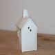 White and gold ceramic house lantern – Christmas light decoration