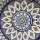 Moroccan dish in handcrafted sculpted ceramic, blue geometric patterns and