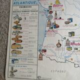 Old MDI school map: France population and Industrie