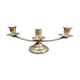 Vintage brass candle holder with 3 lights, flower drip trays, ideal for a centrepiece.