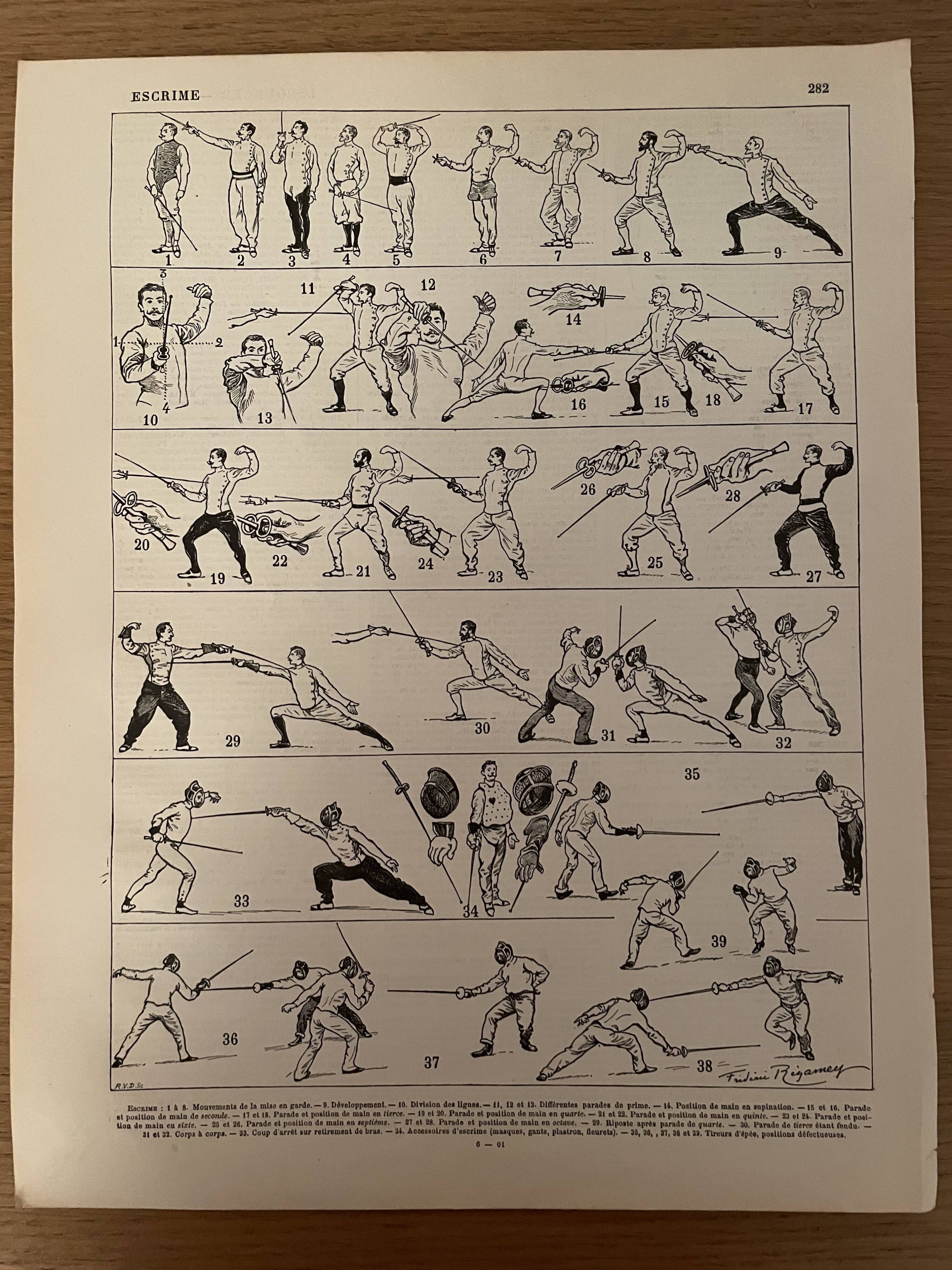 Lithograph engraving on fencing of 1897