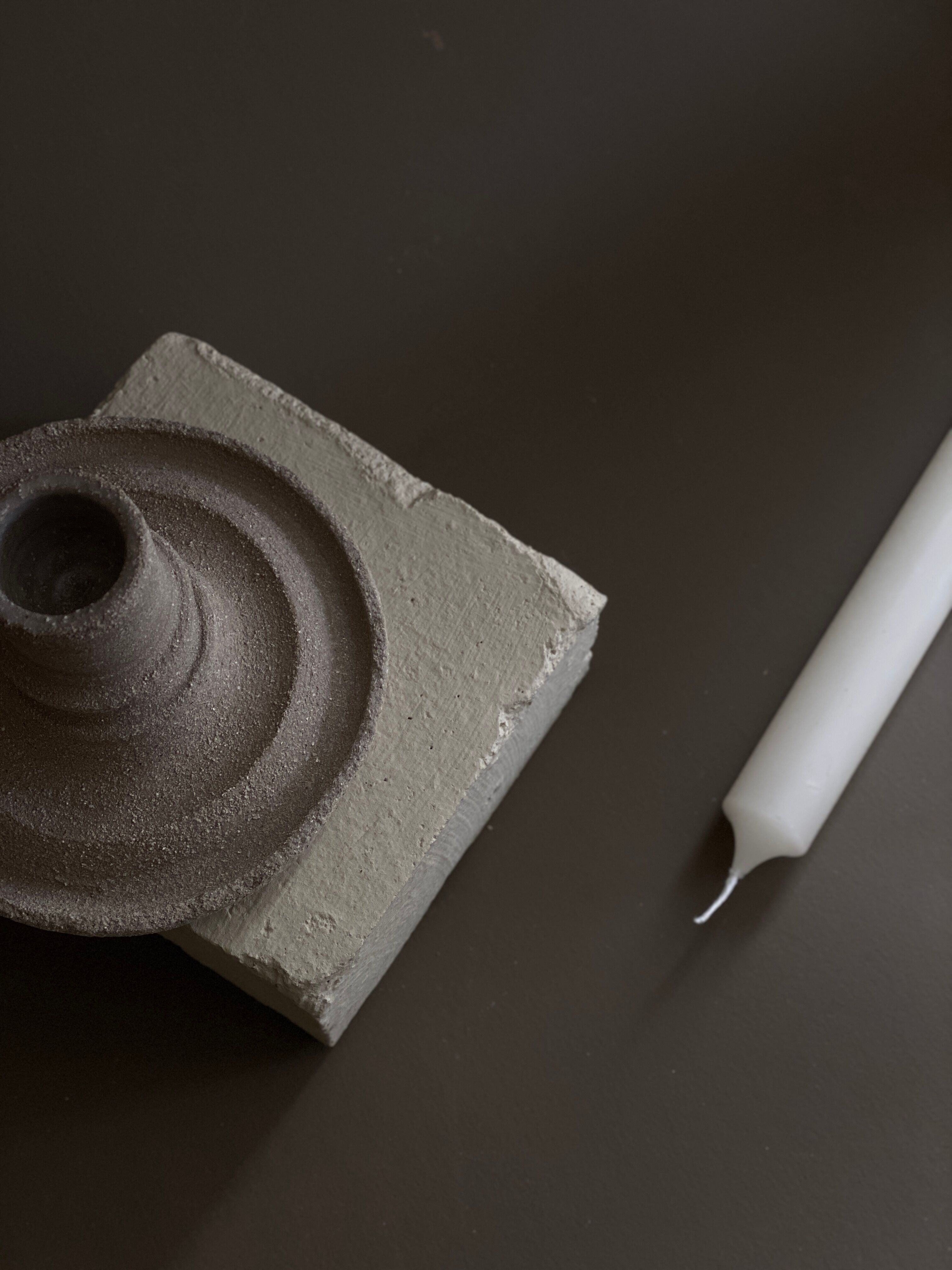 Stoneware candle holder - Ceramic essential