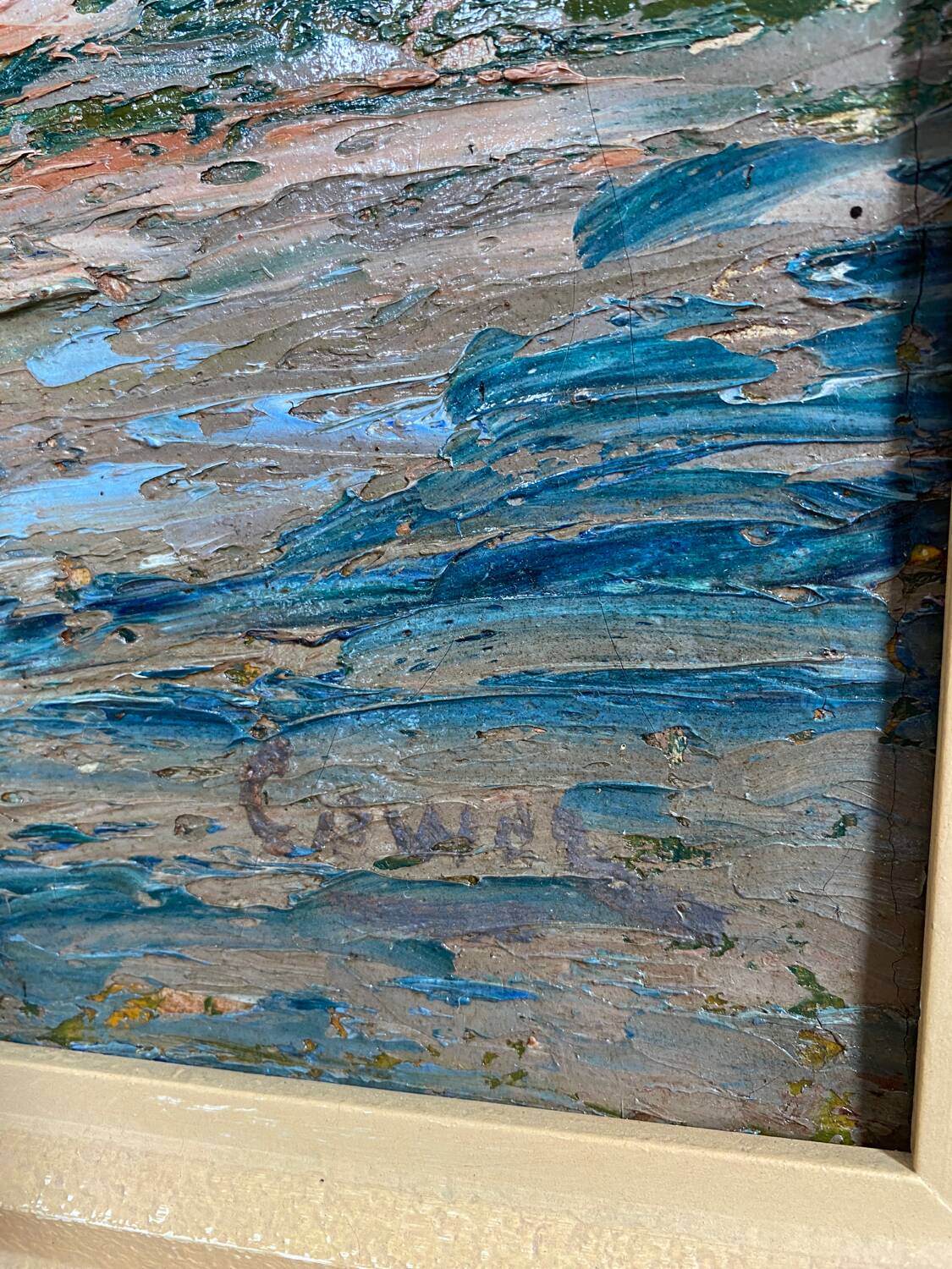 Cowez rocky coast marine painting
