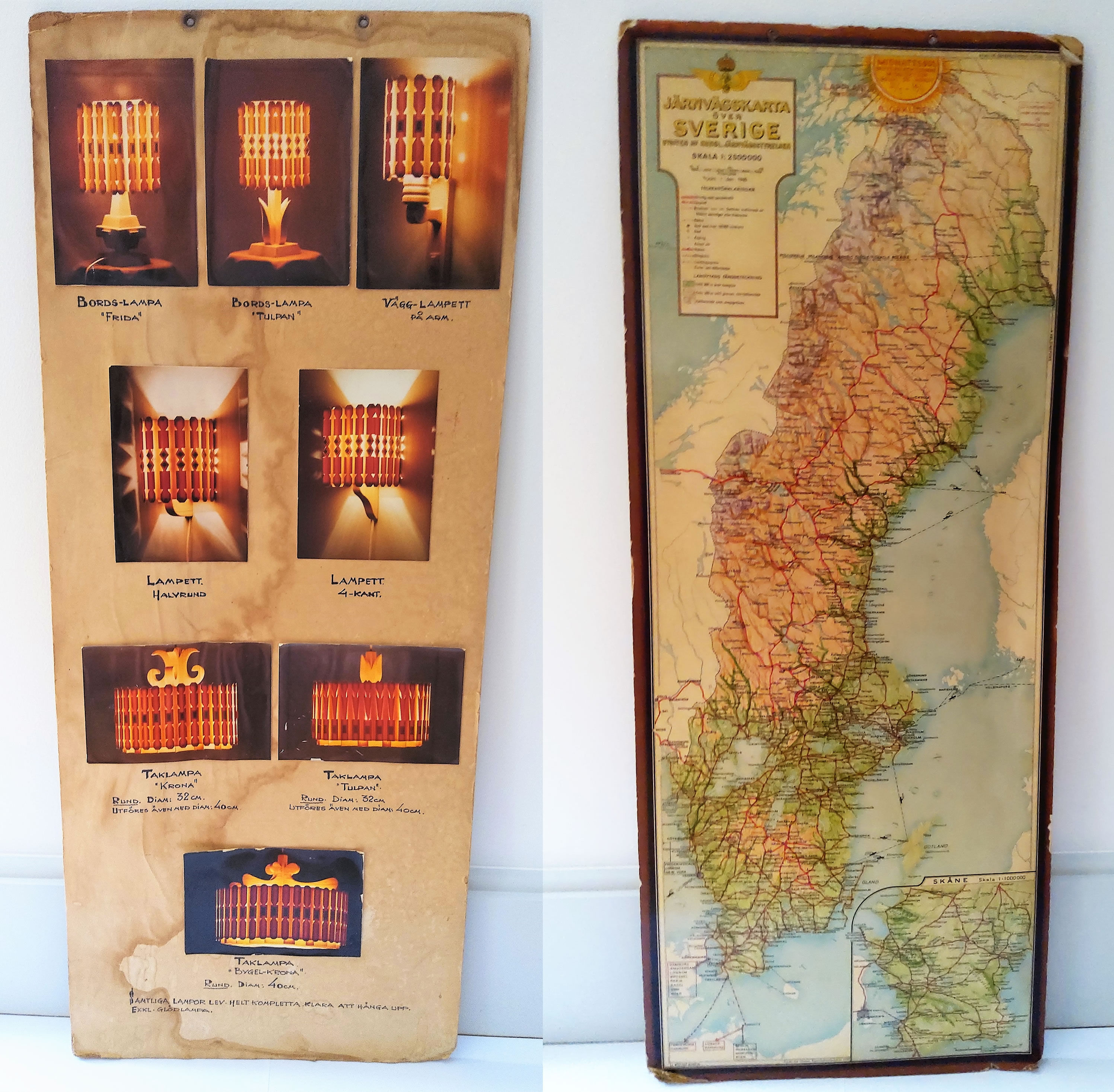 2 vintage scandinavian pine sconces 1960