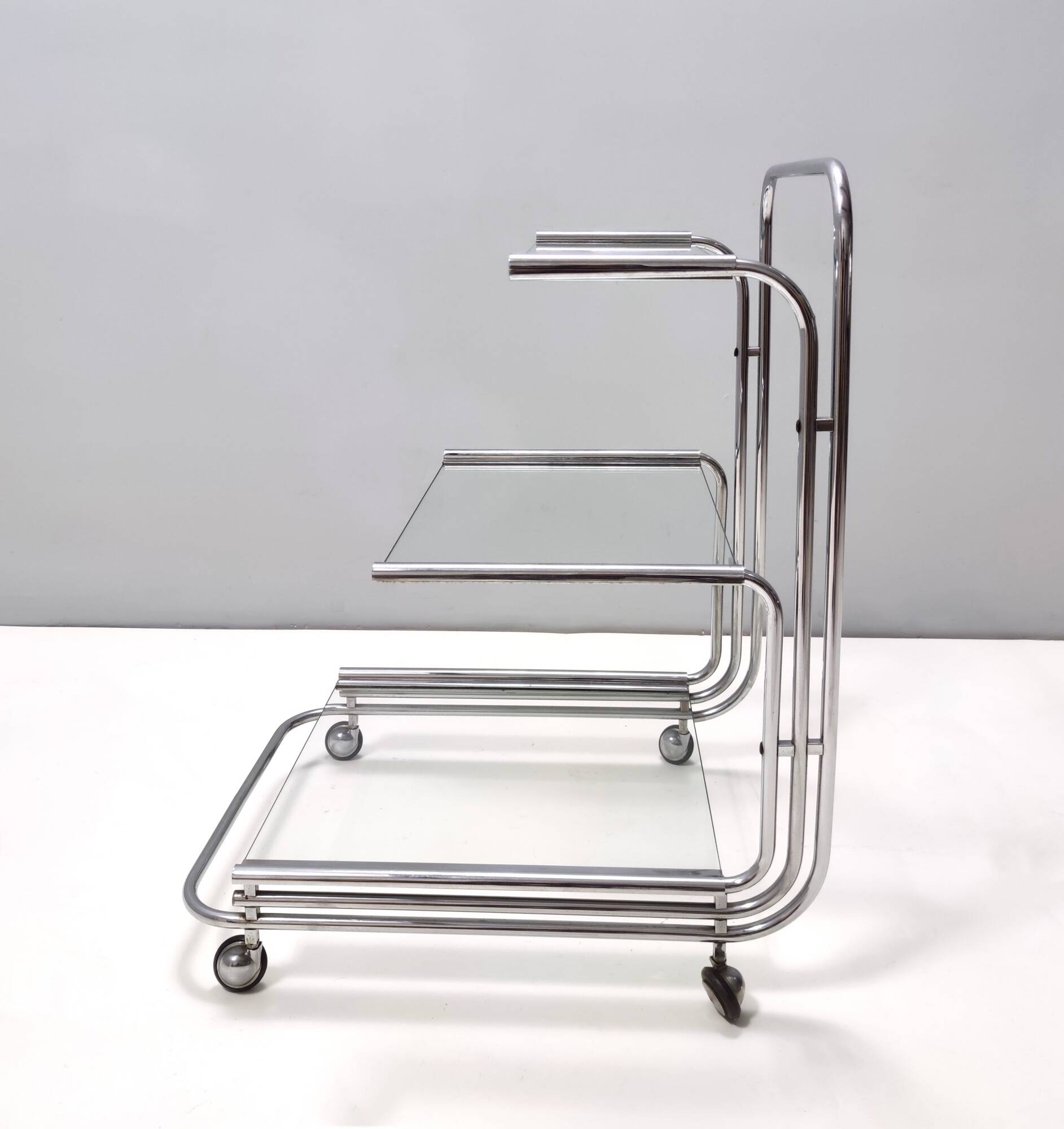 Serving Cart with Three Glass Shelves, Italy