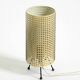 Original 1950s brass tripod table lamp with a perforated metal lampshade