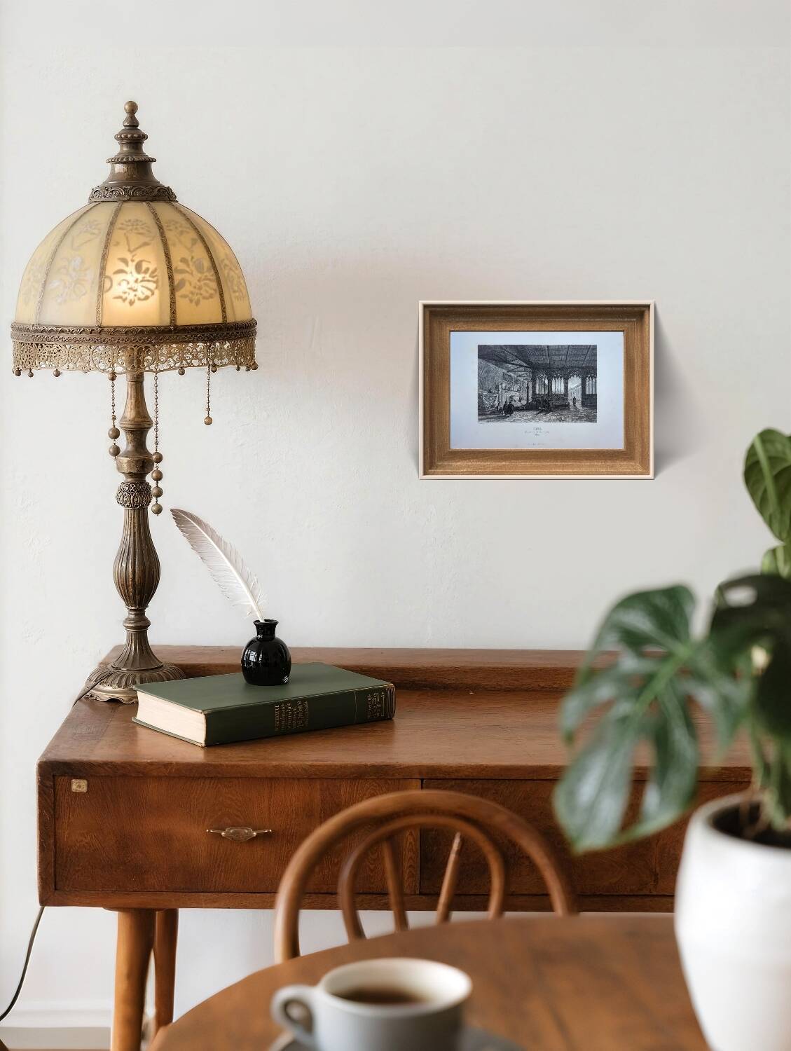 Camposanto, Pisa, old engraving, printed in 1841.