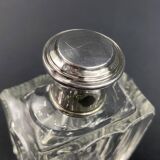 Art Deco crystal bottle with solid silver Minerva frame