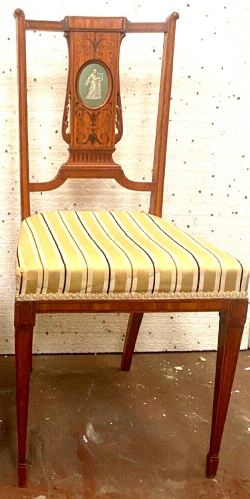 Louis XVI style bedroom chair in 19th century veneer wood