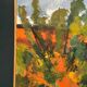 Swedish Oil on Canvas "Autumn Landscape" by Stig Hallblom, Vintage & Framed