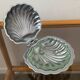 Vintage shell butter dish in stainless steel and glass