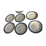 Set of 6 old flat plates and 3 hollow StAmand & Hamage Model "MOROCCO"