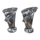 Jolie paire de vases en Cristal (Vannes) mid century