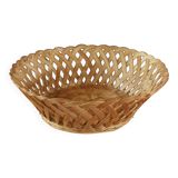 Round openwork basket vintage wicker