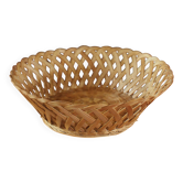 Round openwork basket vintage wicker