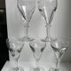 Set of 5 glass glasses molded very old early nineteenth century