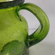 Bubble glass pitcher in the style of Biot or Empoli.