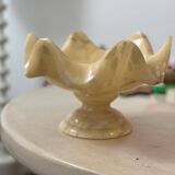 Superb empty pocket cup in white alabaster marble Vintage Italy 1960s
