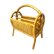Magazine door in rattan and vintage bamboo