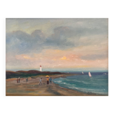 Peinture à l'huile sur toile vintage de paysage marin par B. Fransson