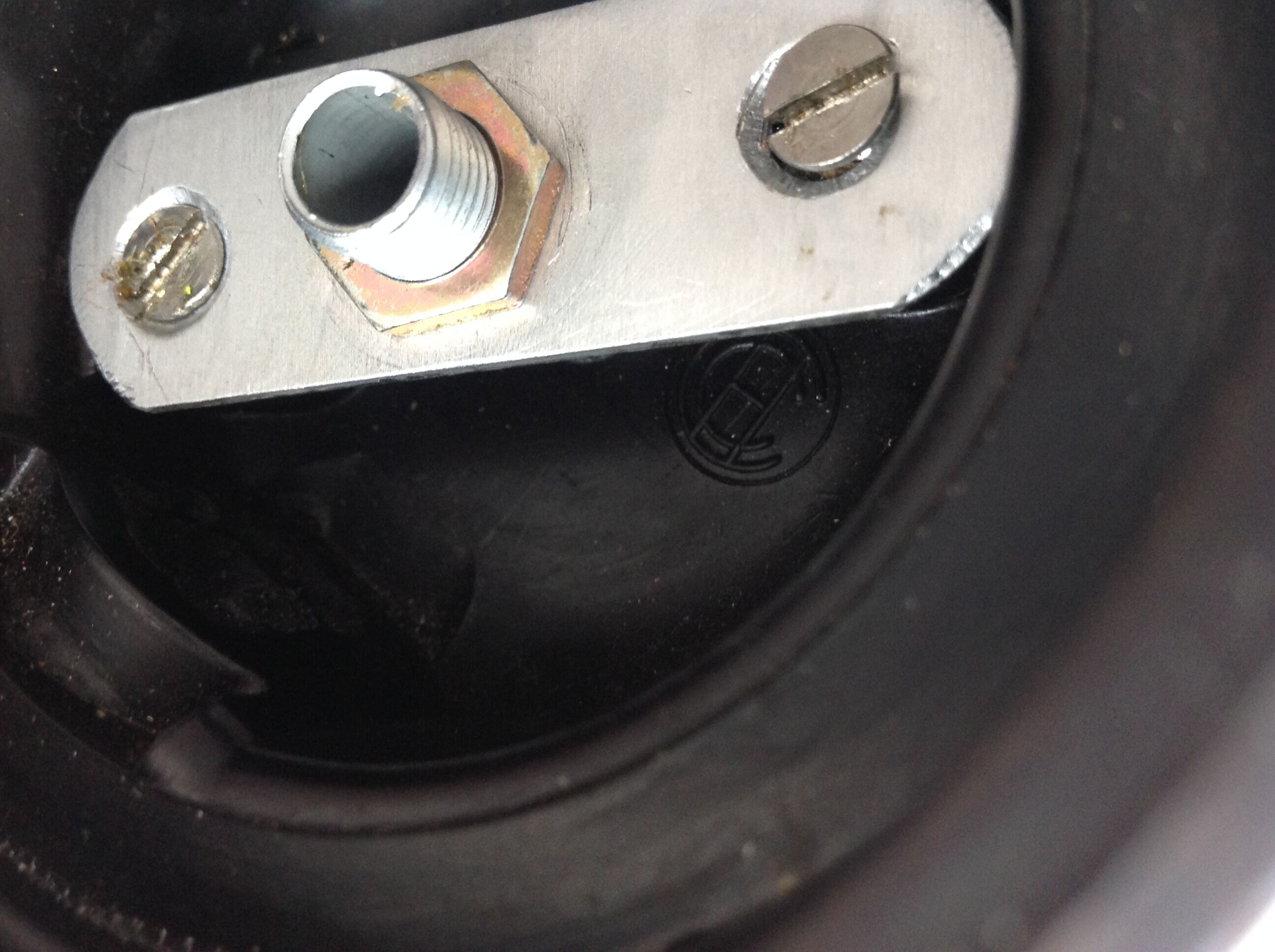 Long porthole wall lamp in glass and bakelite industrial style