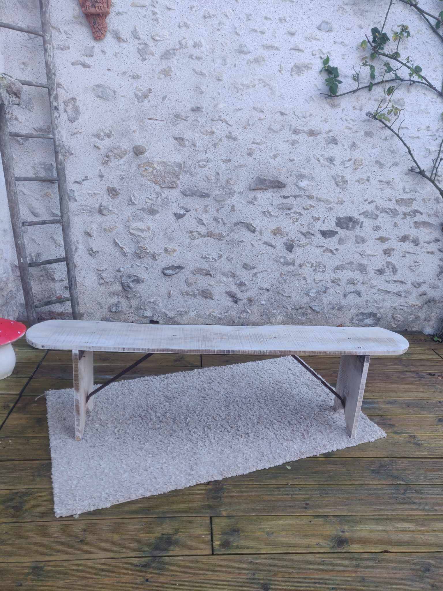 White patinated bench