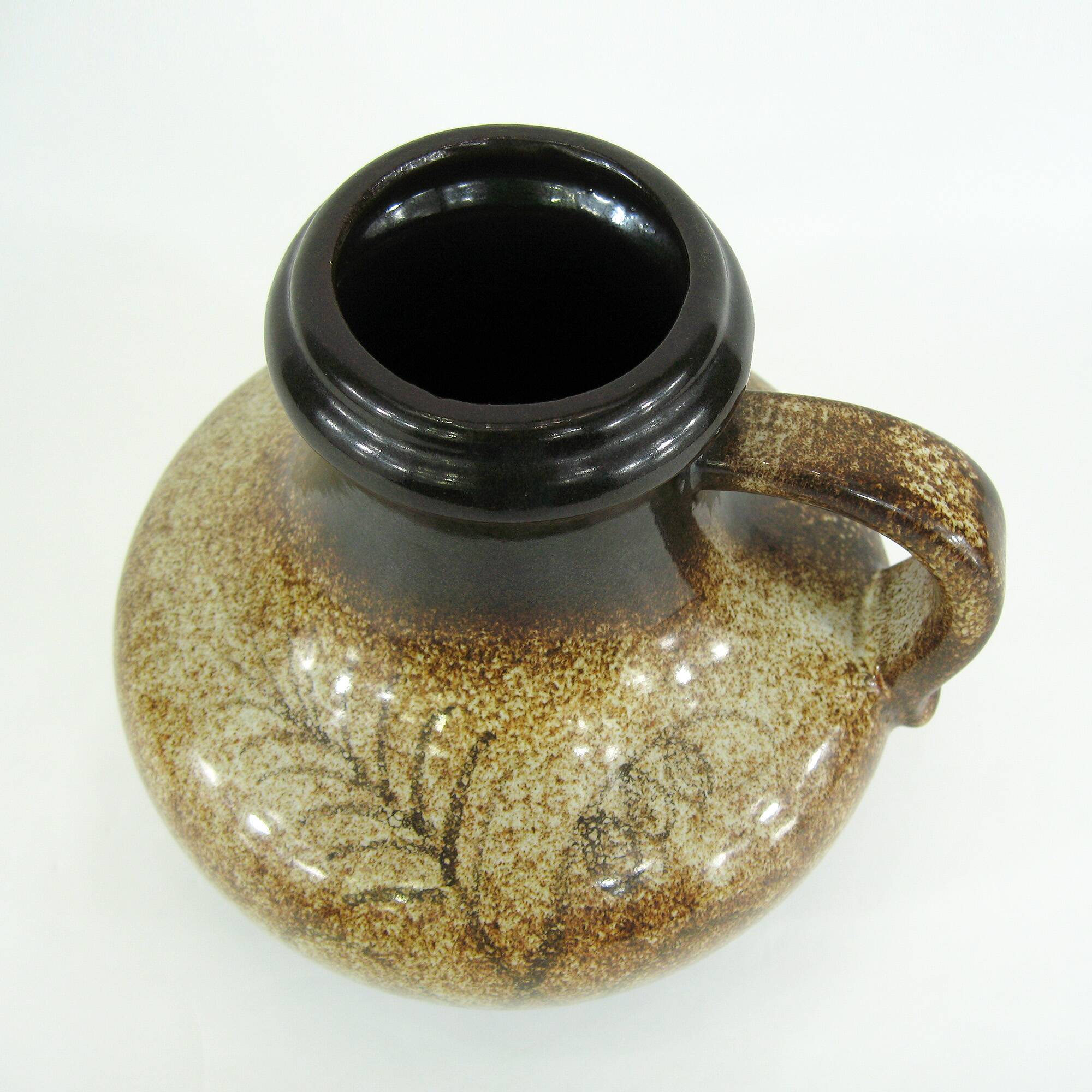 Brown Pitcher Vase - Scheurich West Germany Pottery - Vintage 70s