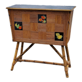 Bamboo bar rattan earthenware and formica 70s