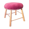 Tabouret ancien capitonné de velours rouge