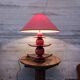 Lampe postmoderne Pagode XXL Drimmer en céramique rouge, 1980