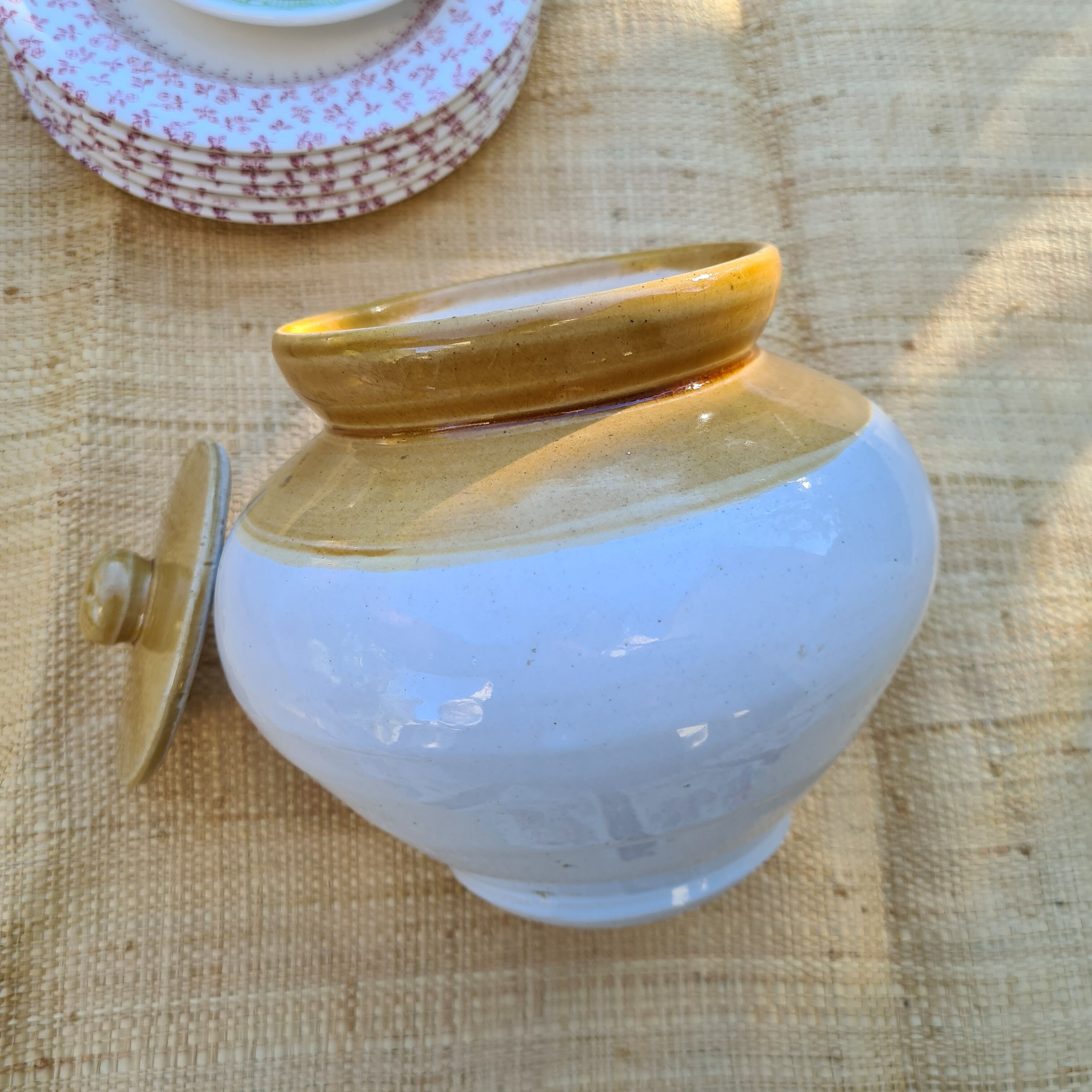 Ceramic pickle jar stoneware jar VBN India