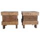 Curved stained birch bedside tables, Art Deco, Finland, 1930s