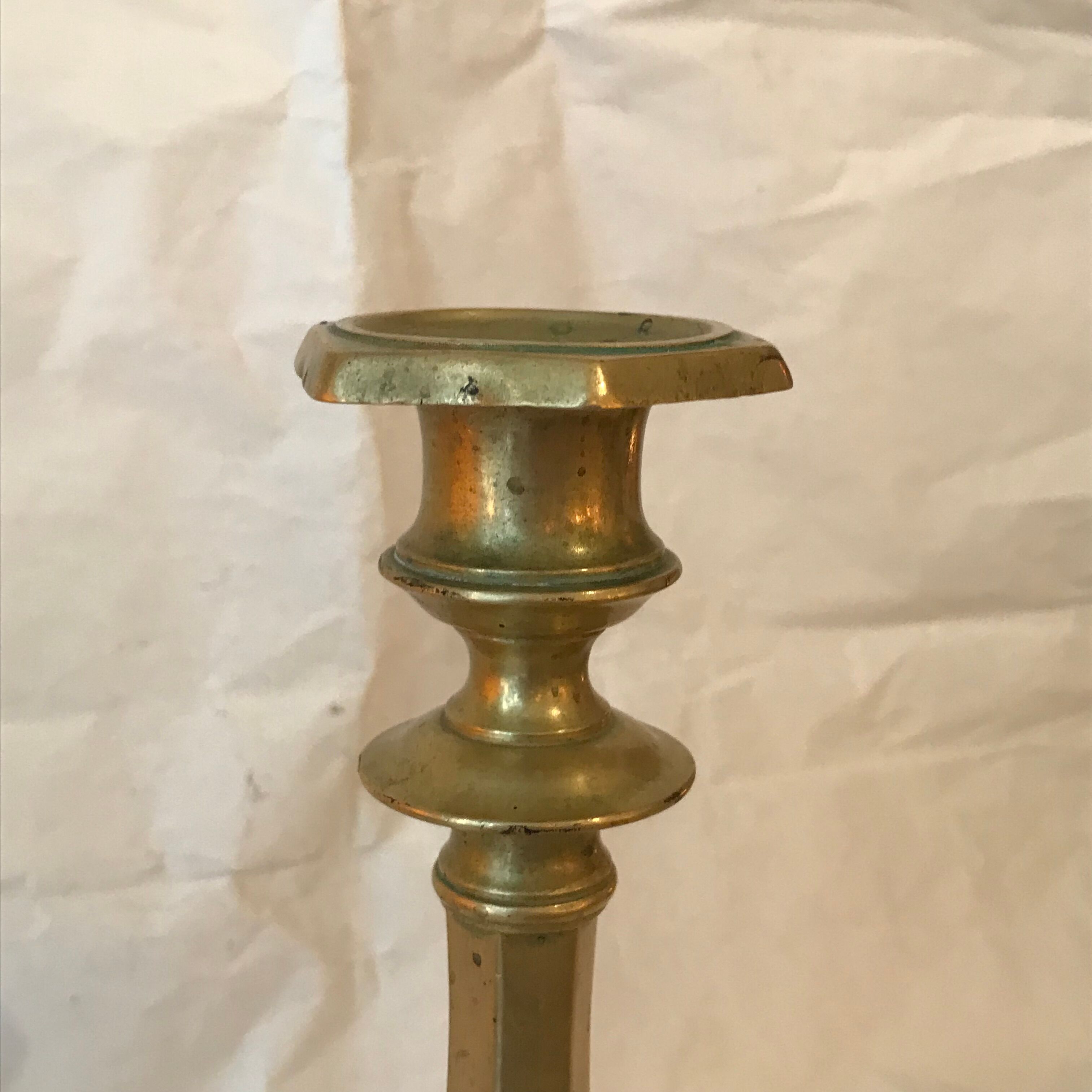 Brass candlestick nineteenth 28 cm
