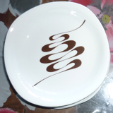 6 flat plates of the Slalom service in porcelain 70s