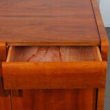 Chest of drawers in wood and opaline glass from the 1960s
