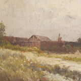 Alexandre Dronsart (1890-1953) landscape painting Chemin de bord de ferme