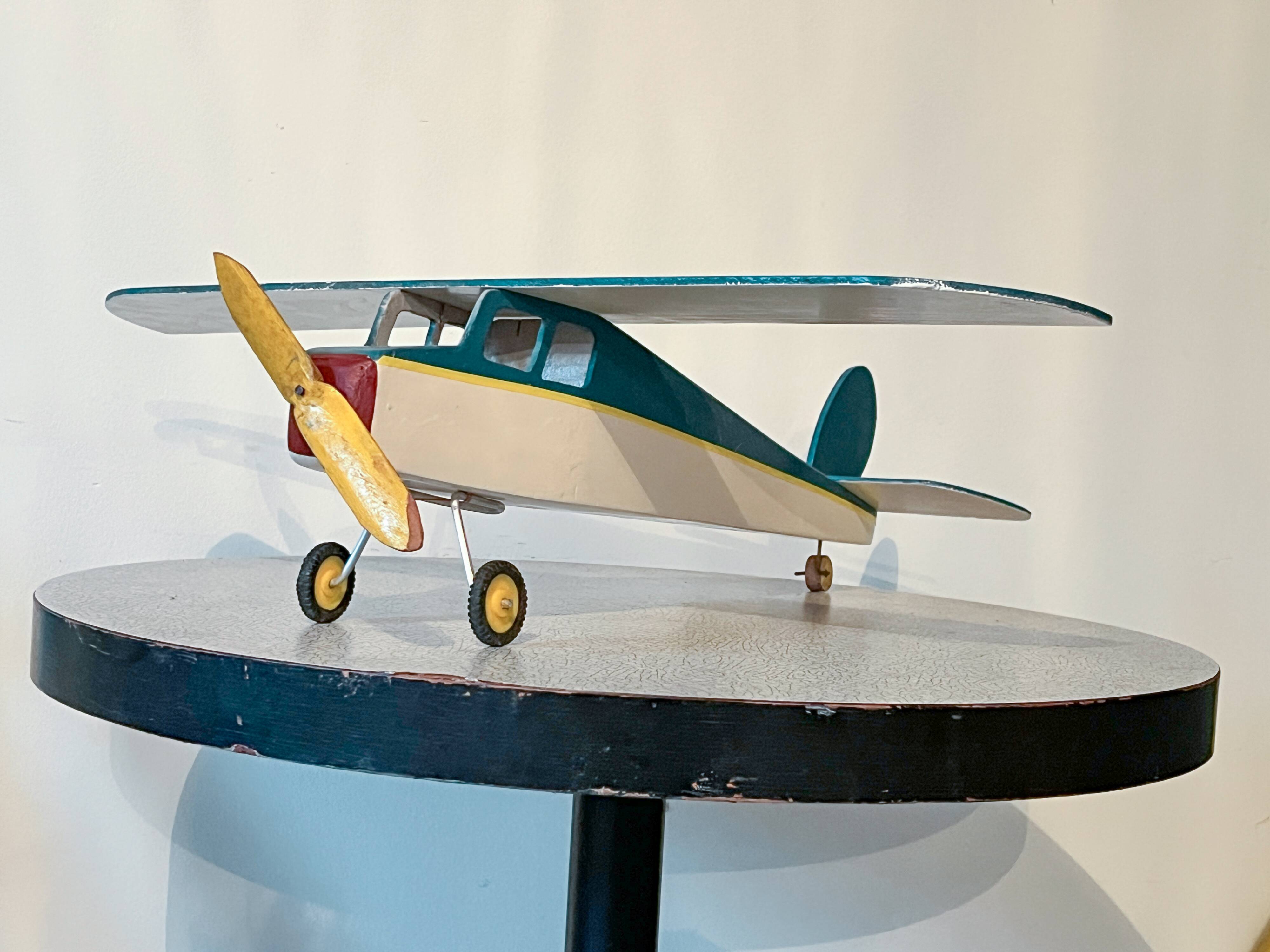 Wooden airplane, vintage toy, 70s