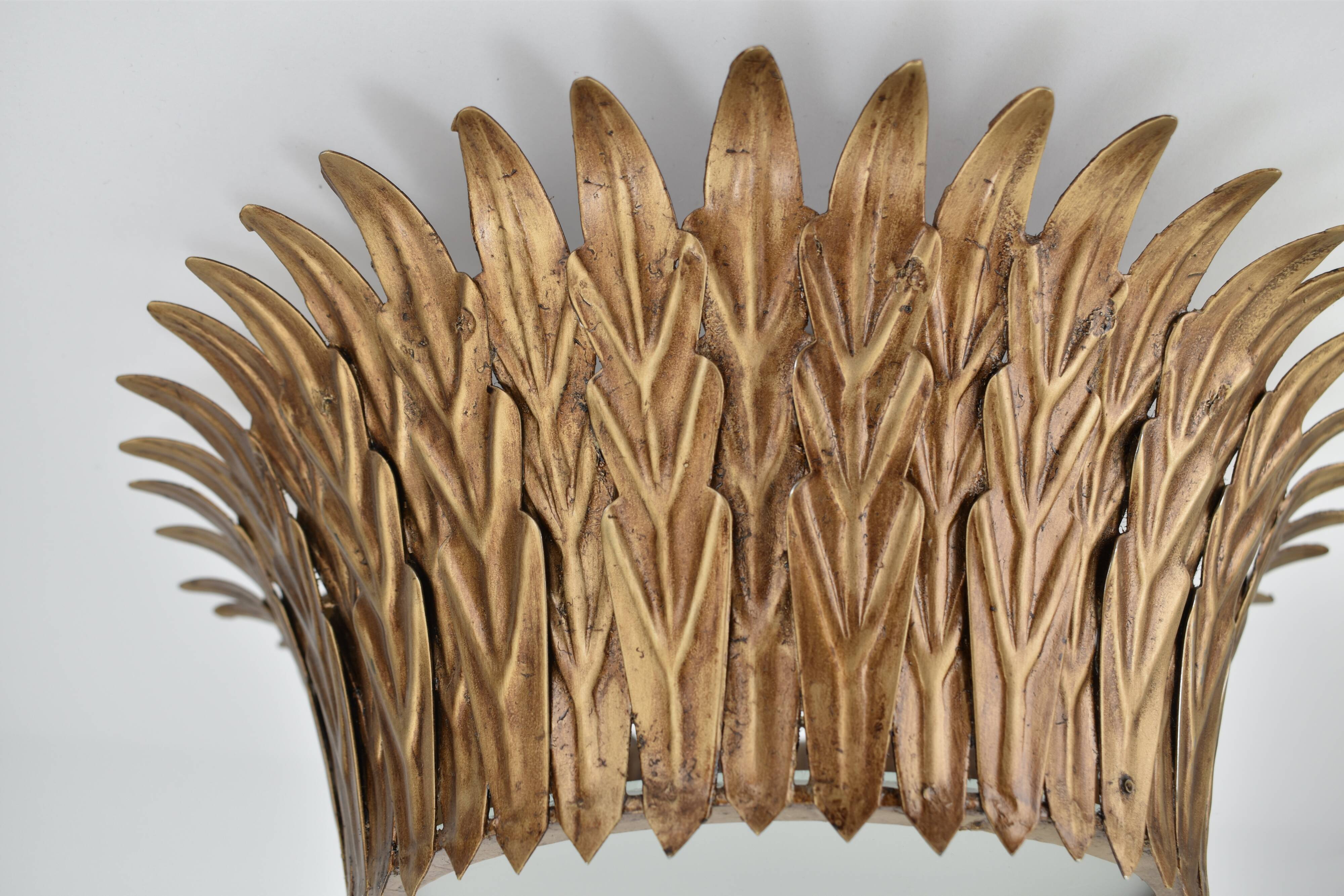 Mid-century Spanish flush mount sunburst