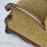 1960s, Danish highback armchair, furniture wool, solid oak wood.