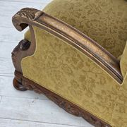 Fauteuil danois à dossier haut, années 1960, laine d'ameublement, bois de chêne massif.