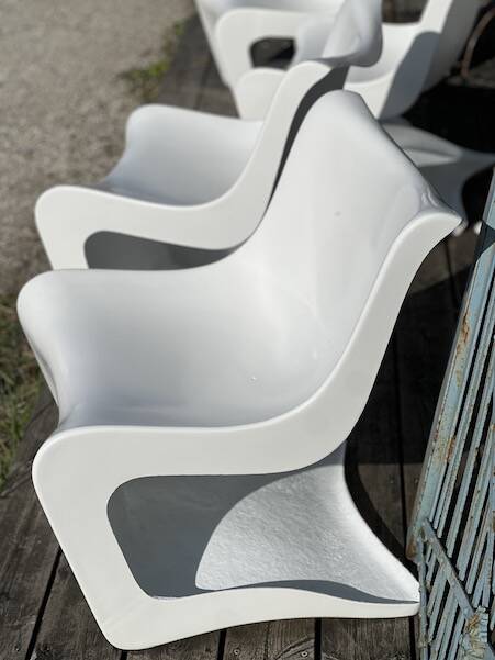 2 pairs of Silene armchairs by M.Borgnat