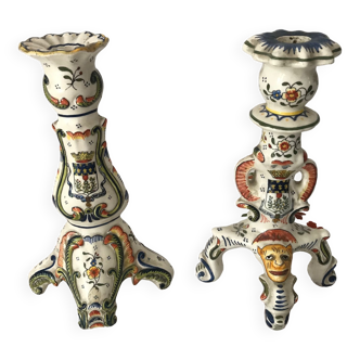 Pair of Desvres candle holders