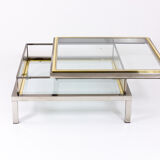 Brass and chrome sliding top table