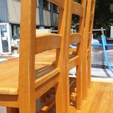 3 solid oak chairs